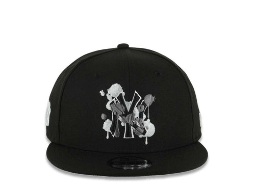 (Capland Exclusive) New York Yankees New Era MLB 9FIFTY 950 Snapback Black Cap Hat Black/White/Gray Splatter Logo