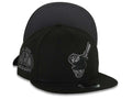 San Diego Padres New Era MLB 9FIFTY 950 Snapback Cap Hat Black Crown/Visor Black/Dark Gray Swinging Friar Logo Petco Park 10 Years Side Patch