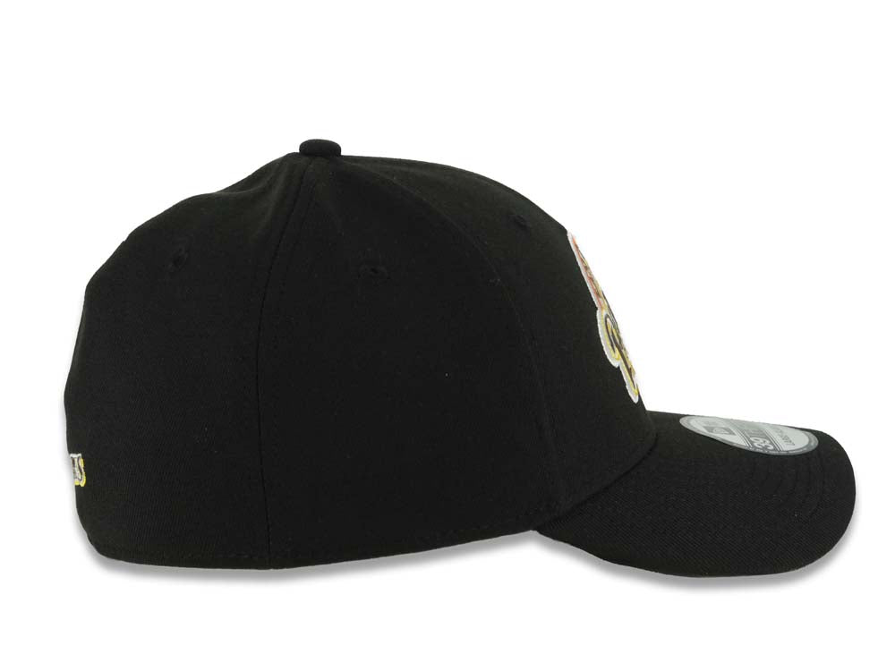 San Diego Padres New Era MLB 39THIRTY 3930 Flexfit Cap Hat Black Crown/Visor Brown/Yellow/Orange/White Baseball Club Logo Black UV