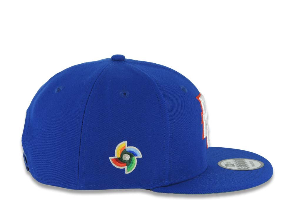 Puerto Rico New Era 9FIFTY 950 Snapback Cap Hat Royal Blue Crown/Visor White/Red Logo WBC World Baseball Classic Side Patch Green UV