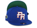 (Youth)Puerto Rico New Era 9FIFTY 950 Kid Snapback Cap Hat Royal Blue Crown/Visor White/Red Logo WBC Logo Side Patch Green UV