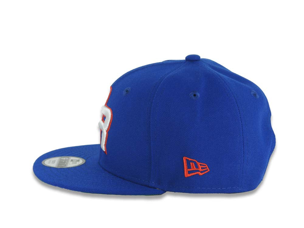 (Youth)Puerto Rico New Era 9FIFTY 950 Kid Snapback Cap Hat Royal Blue Crown/Visor White/Red Logo WBC Logo Side Patch Green UV