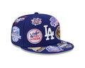 Los Angeles Dodgers New Era MLB 59FIFTY 5950 Fitted Cap Hat Dark Royal Crown/Visor White Logo All MLB Team Logos Gray UV (Allover)