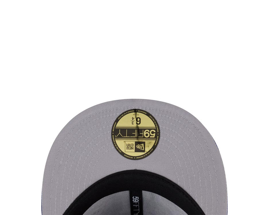 Los Angeles Dodgers New Era MLB 59FIFTY 5950 Fitted Cap Hat Dark Royal Crown/Visor White Logo All MLB Team Logos Gray UV (Allover)
