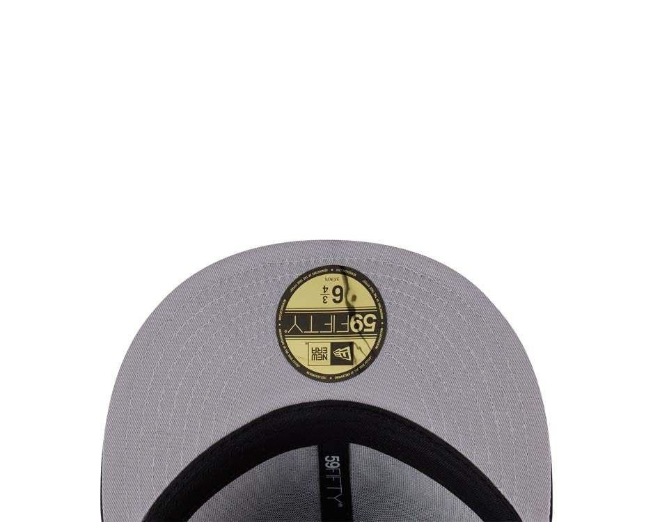 New York Yankees New Era MLB 59FIFTY 5950 Fitted Cap Hat Navy Blue Crown/Visor White Logo All MLB Team Logos Gray UV (Allover)