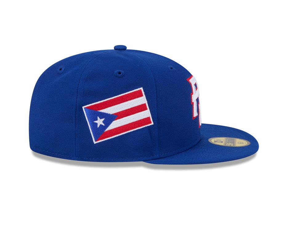 Puerto Rico New Era WBC 59FIFTY 5950 Fitted Cap Hat Royal Blue Crown/Visor White/Red Logo XL WBC Side Patch (Hidden Hit)