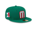 Mexico New Era WBC 59FIFTY 5950 Fitted Cap Hat Green Crown/Visor Team Color Logo XL WBC Side Patch (Hidden Hit)