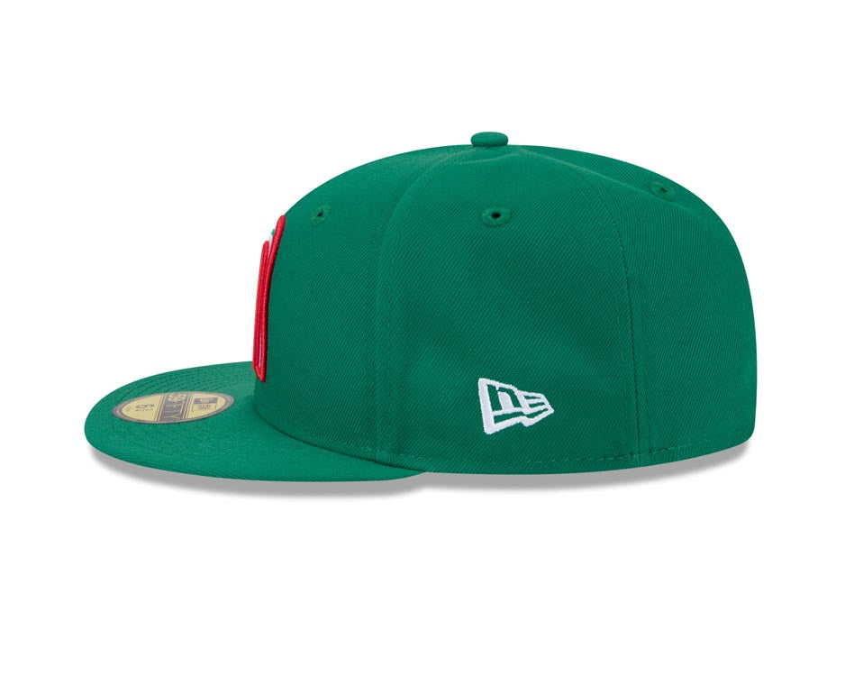 Mexico New Era WBC 59FIFTY 5950 Fitted Cap Hat Green Crown/Visor Team Color Logo XL WBC Side Patch (Hidden Hit)