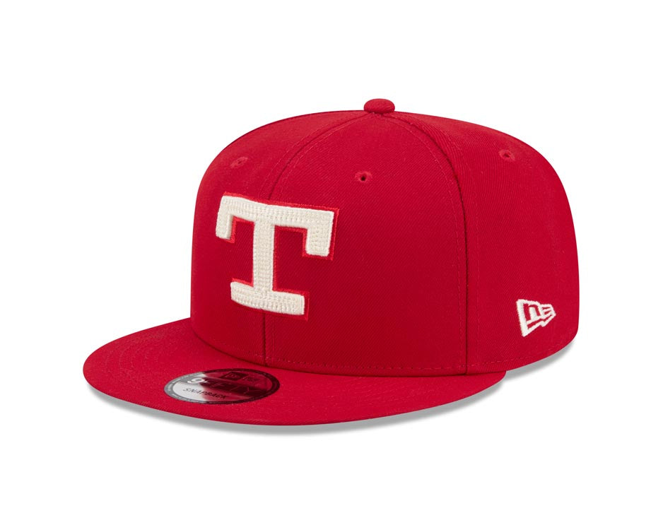 Texas Rangers New Era 9FIFTY 950 Snapback Cap Hat Red Crown/Visor White/Red Logo Gray UV (2026 City Connect)