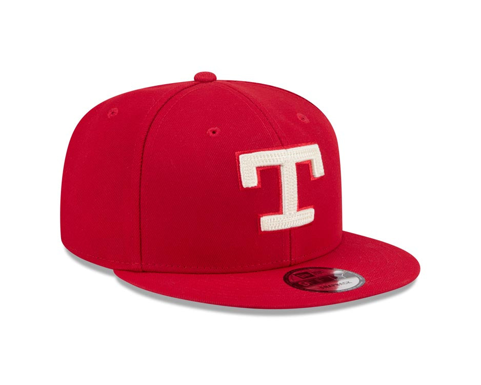 Texas Rangers New Era 9FIFTY 950 Snapback Cap Hat Red Crown/Visor White/Red Logo Gray UV (2026 City Connect)