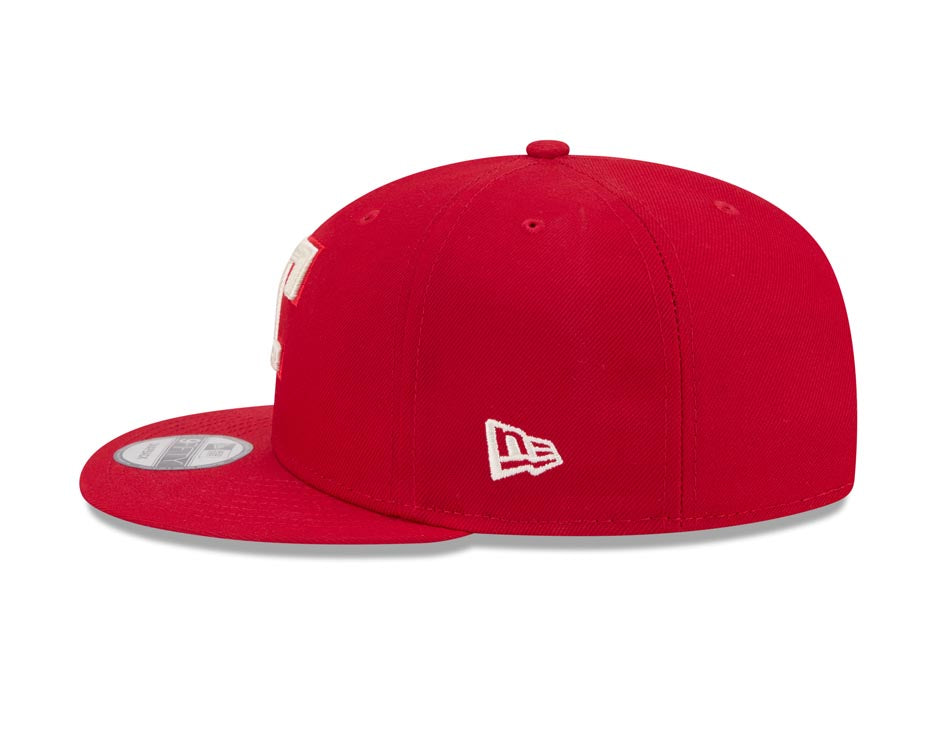 Texas Rangers New Era 9FIFTY 950 Snapback Cap Hat Red Crown/Visor White/Red Logo Gray UV (2026 City Connect)
