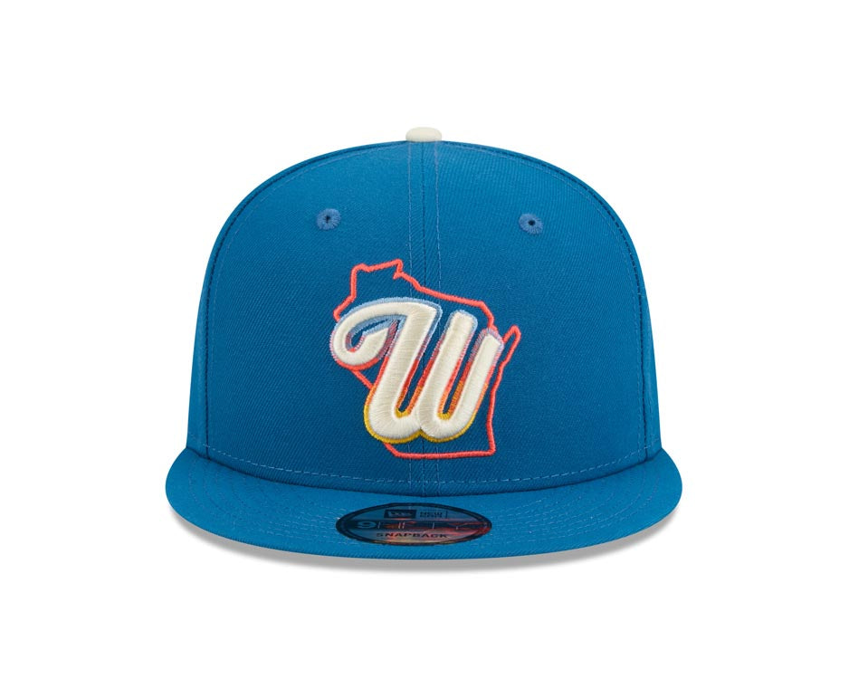 Milwaukee Brewers New Era MLB 9FIFTY 950 Snapback Cap Hat Light Royal Blue Crown/Visor White Logo Gray UV(2026 City Connect)