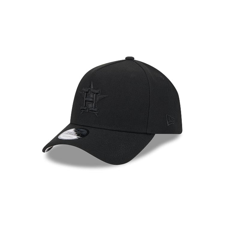 Houston Astros New Era MLB 9FORTY 940 Adjustable A-Frame Cap Hat Black Crown/Visor Black Logo Gray UV