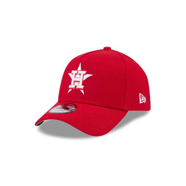 Houston Astros New Era MLB 9FORTY 940 Adjustable A-Frame Cap Hat Red Crown/Visor White/Red Logo Gray UV