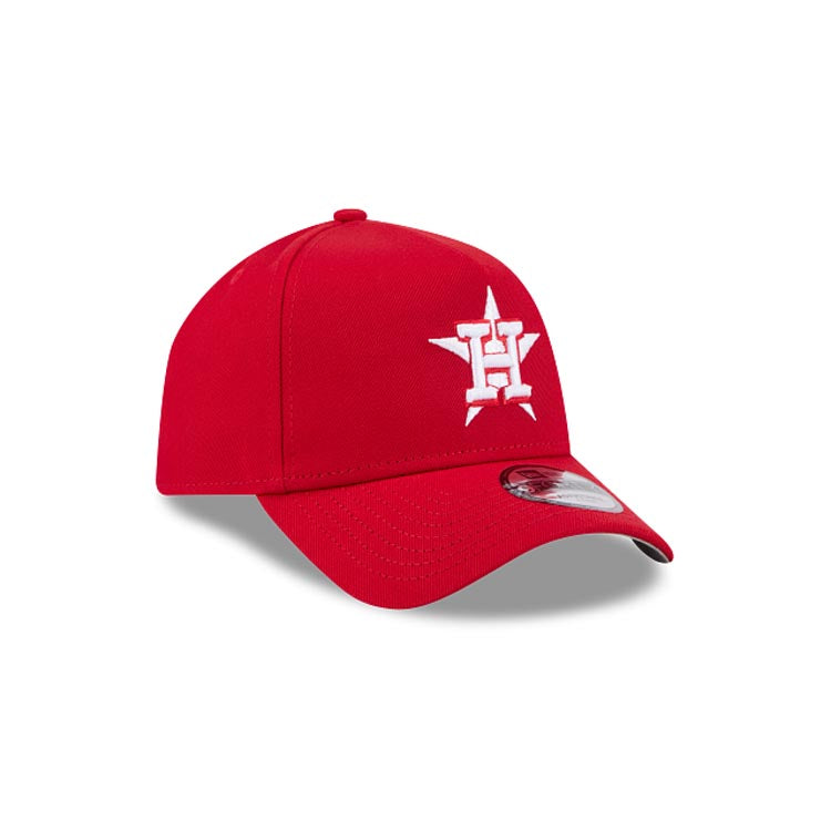 Houston Astros New Era MLB 9FORTY 940 Adjustable A-Frame Cap Hat Red Crown/Visor White/Red Logo Gray UV