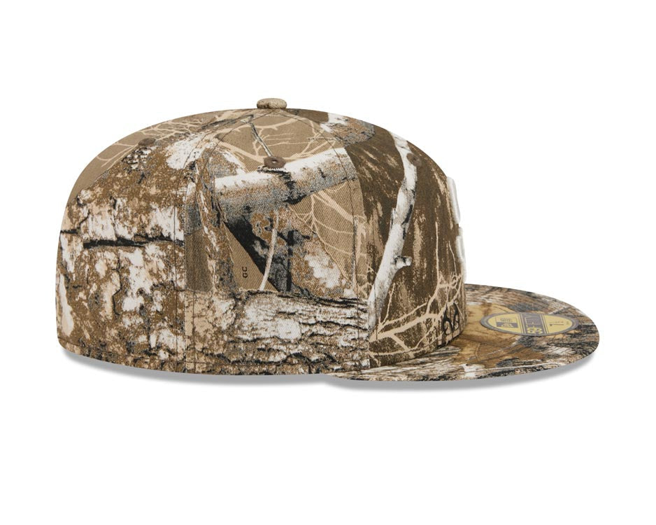 San Diego Padres New Era MLB 59FIFTY 5950 Fitted Cap Hat Real Tree Camo Crown/Visor White Logo Gray UV