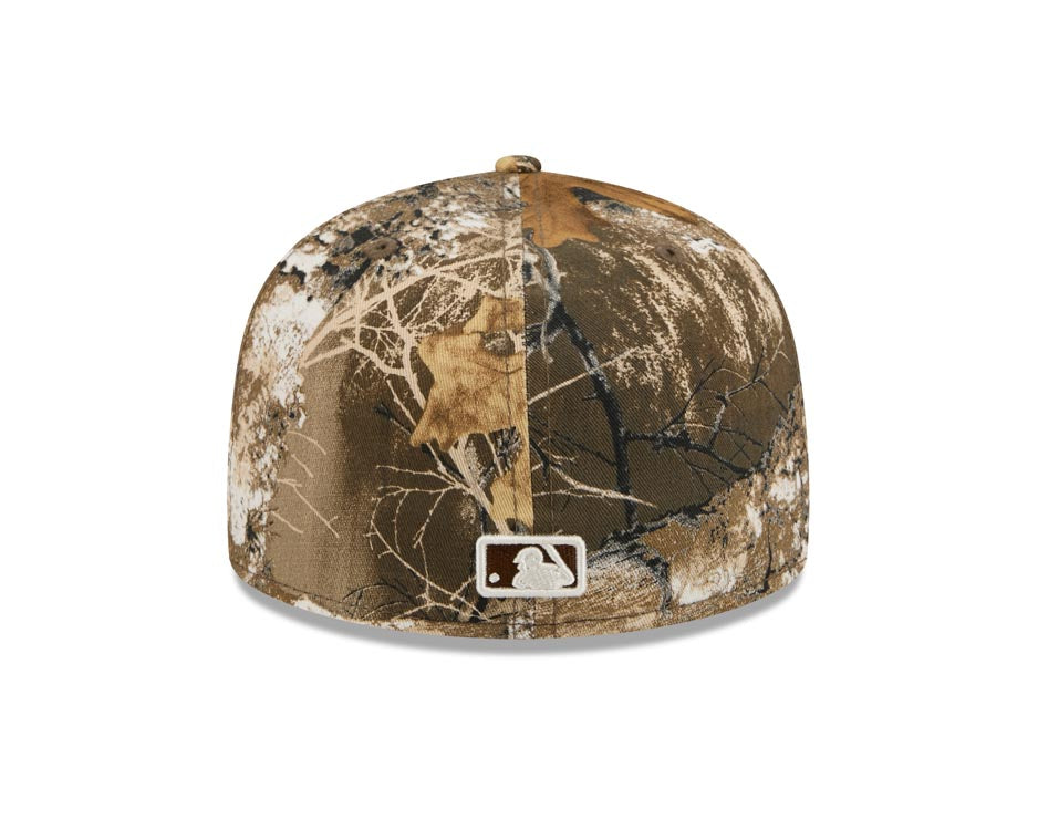 Atlanta Braves New Era MLB 59FIFTY 5950 Fitted Cap Hat Real Tree Camo Crown/Visor White Logo Gray UV