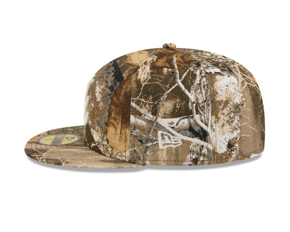 Atlanta Braves New Era MLB 59FIFTY 5950 Fitted Cap Hat Real Tree Camo Crown/Visor White Logo Gray UV