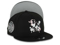 Los Angeles Dodgers New Era MLB 9FIFTY 950 Snapback Cap Hat Black Crown/Visor Black/White/Pink Splatter Logo 2025 World Series Lantern Side Patch