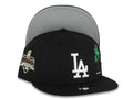 (Youth)Los Angeles Dodgers New Era MLB 9FIFTY 950 Kid Snapback Cap Hat Black Crown/Visor White Logo With Palm 2025 World Series Champions Side Patch