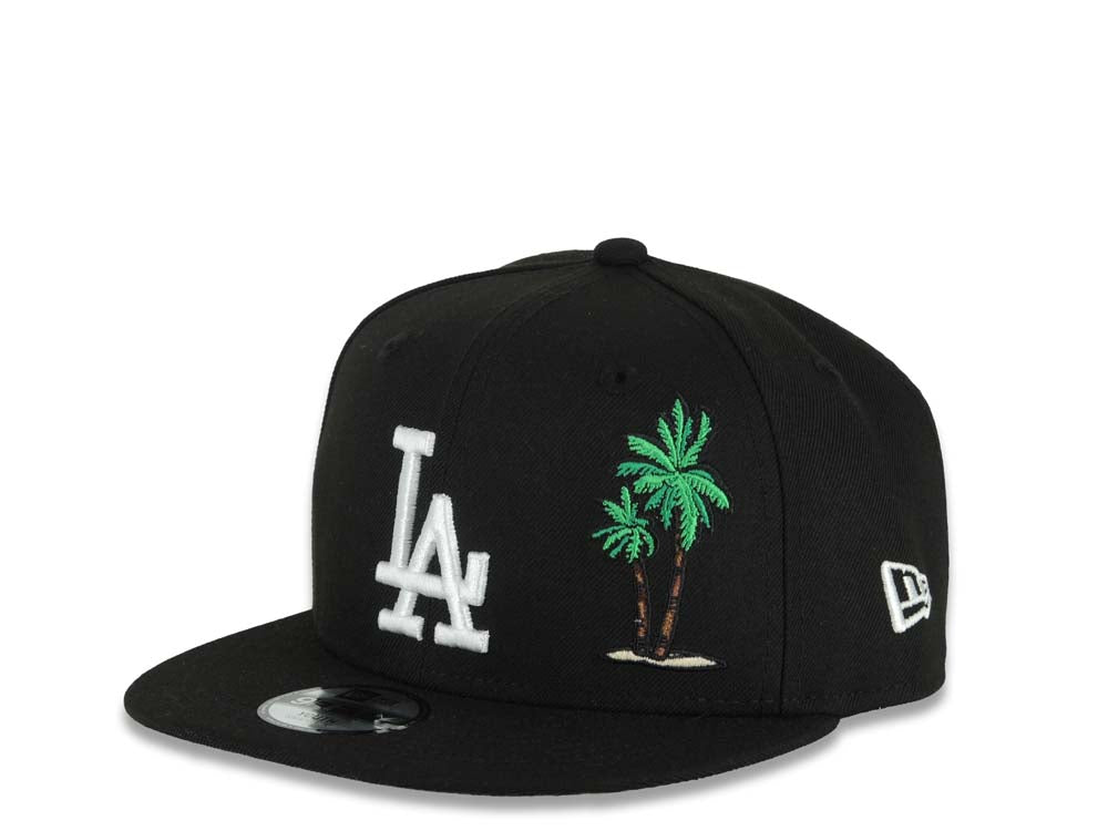 (Youth)Los Angeles Dodgers New Era MLB 9FIFTY 950 Kid Snapback Cap Hat Black Crown/Visor White Logo With Palm 2025 World Series Champions Side Patch