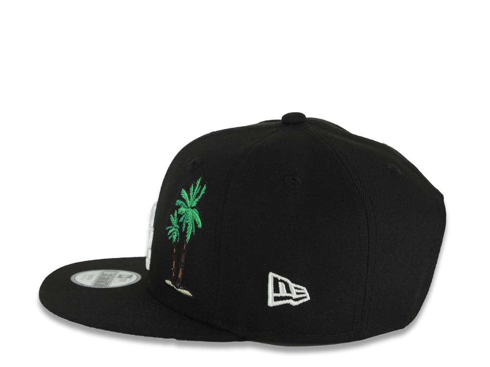 (Youth)Los Angeles Dodgers New Era MLB 9FIFTY 950 Kid Snapback Cap Hat Black Crown/Visor White Logo With Palm 2025 World Series Champions Side Patch
