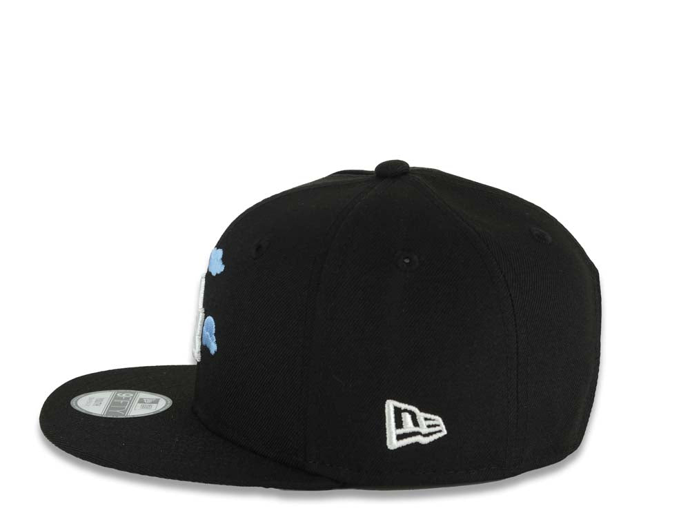 (Youth)Los Angeles Dodgers New Era MLB 9FIFTY 950 Snapback Cap Hat Black Crown/Visor White Logo With Cloud 2024-2025 Back To Back Champions Side Patch