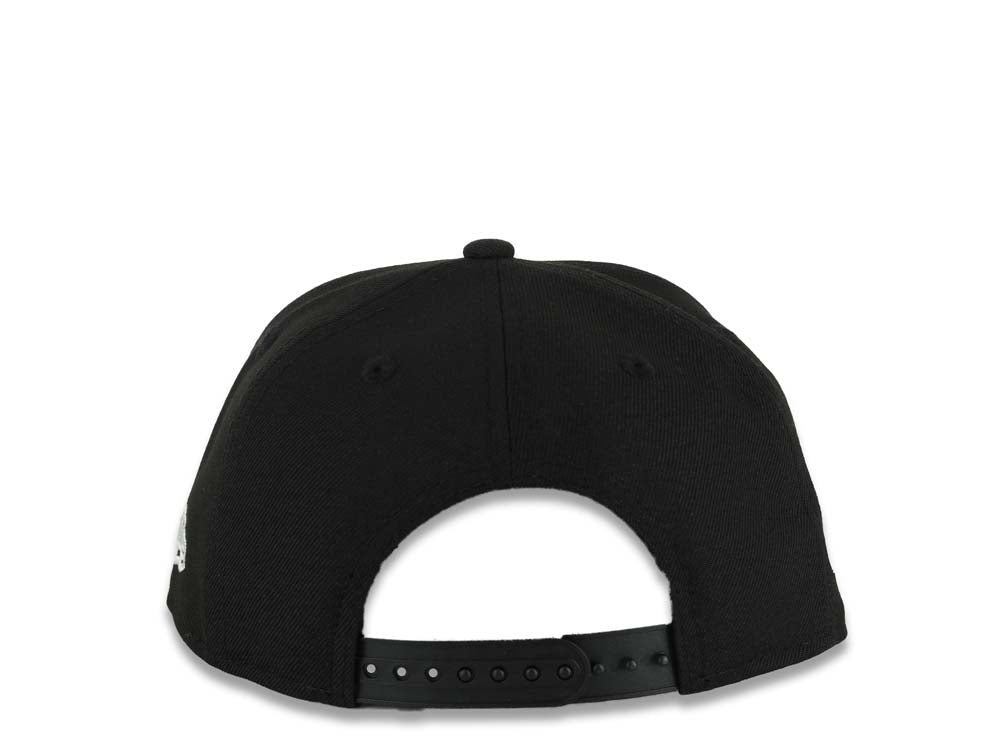 (Youth)Los Angeles Dodgers New Era MLB 9FIFTY 950 Snapback Cap Hat Black Crown/Visor White Logo With Cloud 2024-2025 Back To Back Champions Side Patch