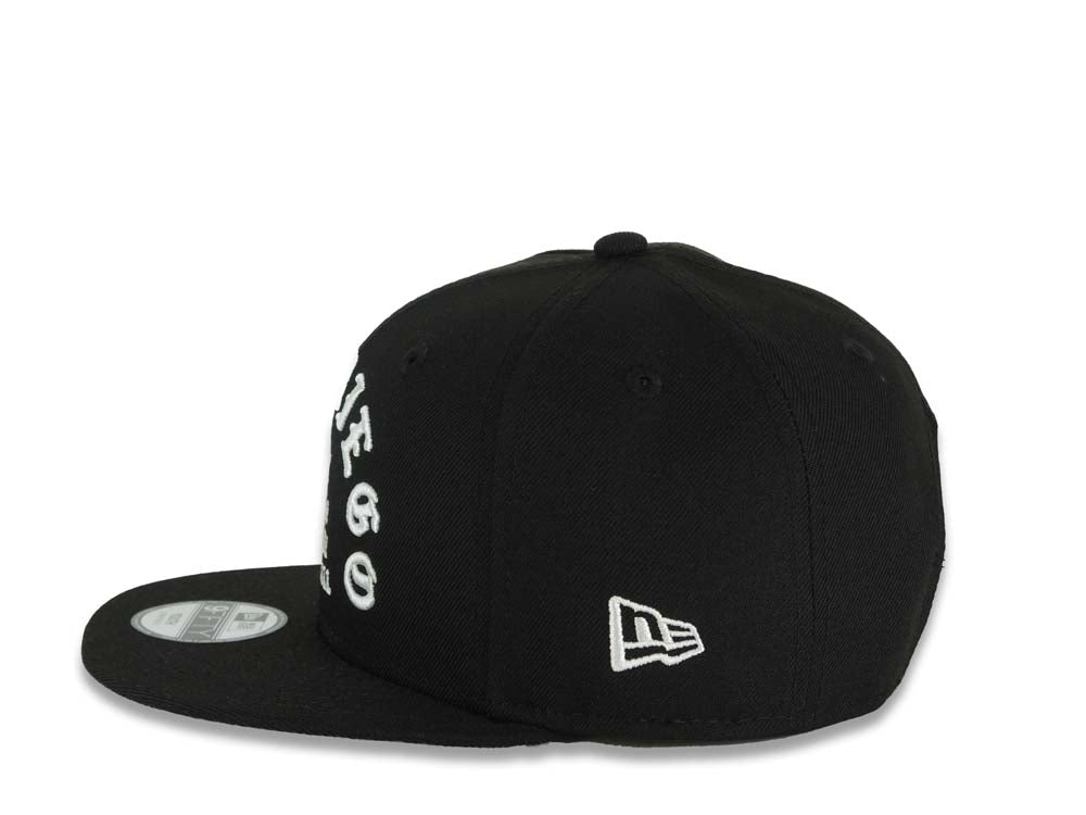 (Youth)San Diego Padres New Era MLB 9FIFTY 950 Snapback Cap Hat Black Crown/Visor White 1969 Major League Baseball Logo 40th Anniversary Side Patch