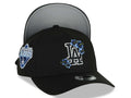 Los Angeles Dodgers New Era MLB 9FORTY 940 Adjustable A-Frame Cap Black Crown/Visor Black/Blue Floral Logo Back To Back World Series Champs Side Patch