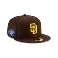 San Diego Padres New Era MLB 59FIFTY 5950 Fitted Cap Hat Dark Brown Crown/Visor Yellow Logo 2026 MLB World Tour Mexico City Series Side Patch