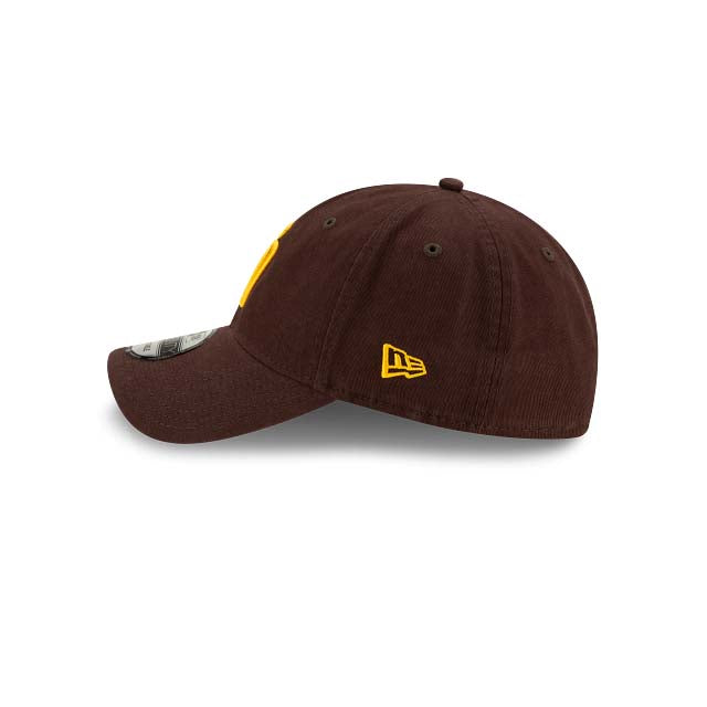 San Diego Padres New Era MLB 9TWENTY 920 Adjustable Cap Hat Dark Brown Crown/Visor Yellow Logo 2026 MLB World Tour Mexico City Series Side Patch