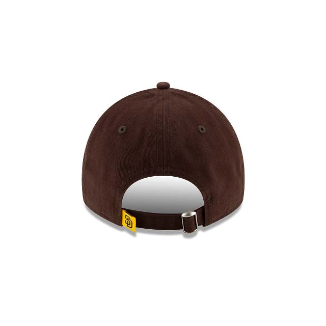 San Diego Padres New Era MLB 9TWENTY 920 Adjustable Cap Hat Dark Brown Crown/Visor Yellow Logo 2026 MLB World Tour Mexico City Series Side Patch