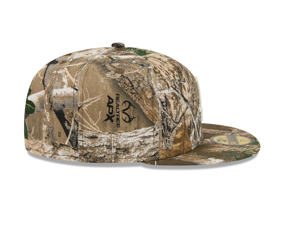 Los Angeles Dodgers New Era MLB 59FIFTY 5950 Fitted Cap Hat Real Tree Edge Camo Crown/Visor White Logo Gray UV