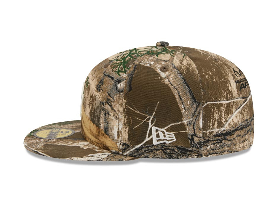 Los Angeles Dodgers New Era MLB 59FIFTY 5950 Fitted Cap Hat Real Tree Edge Camo Crown/Visor White Logo Gray UV