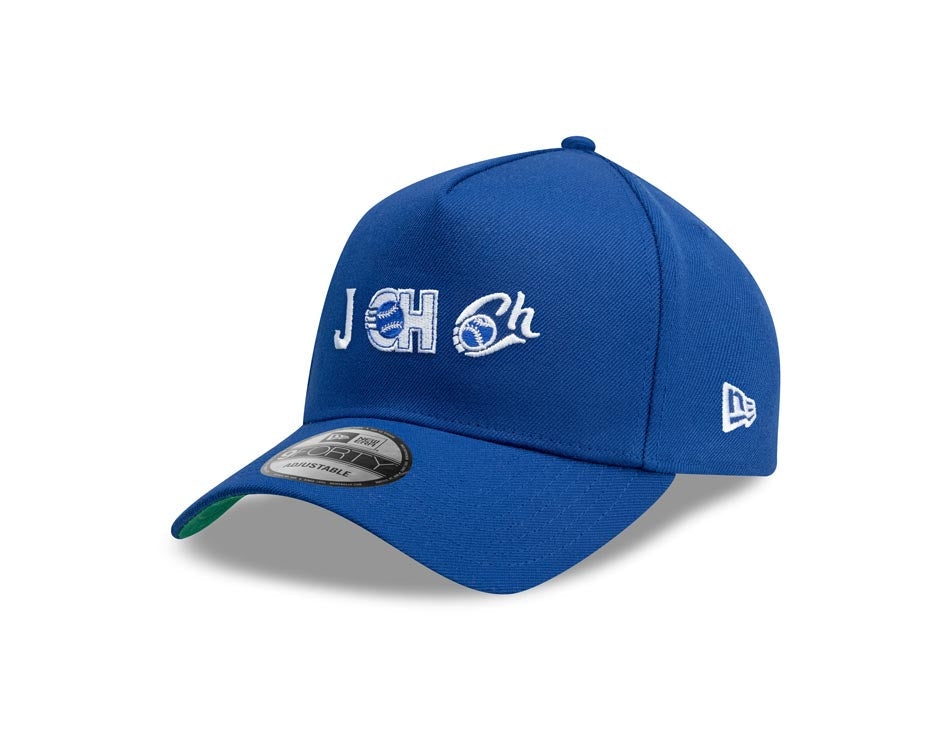 Charros de Jalisco New Era LMP 9FORTY 940 Adjustable A-Frame Cap Hat Light Royal Blue Crown/Visor White Multi Logo Green UV