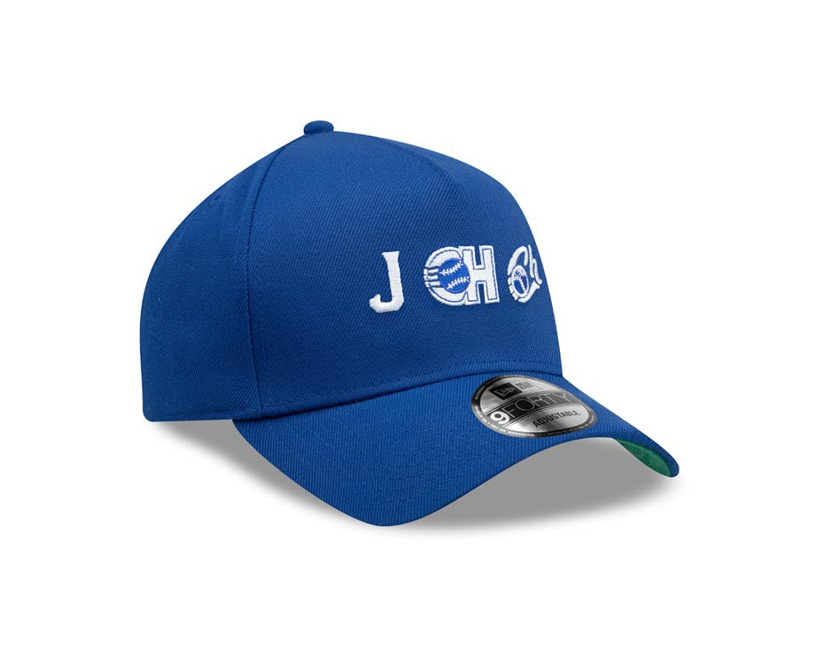 Charros de Jalisco New Era LMP 9FORTY 940 Adjustable A-Frame Cap Hat Light Royal Blue Crown/Visor White Multi Logo Green UV