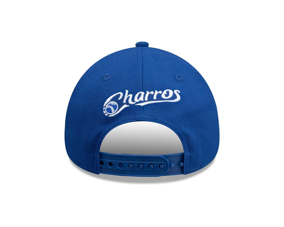 Charros de Jalisco New Era LMP 9FORTY 940 Adjustable A-Frame Cap Hat Light Royal Blue Crown/Visor White Multi Logo Green UV