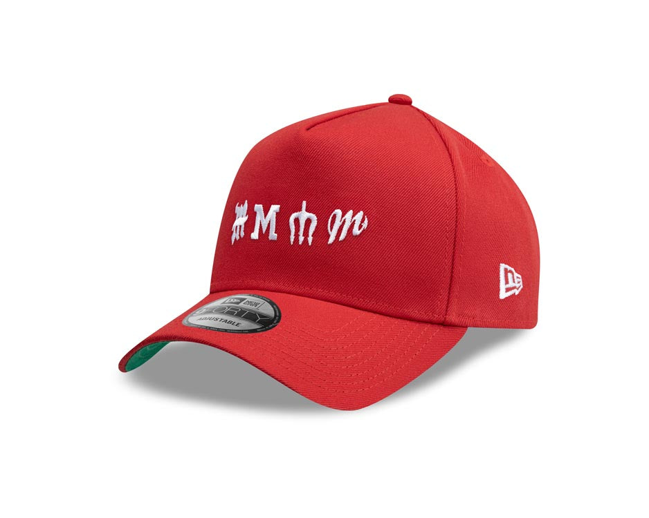 Diablos Rojos del Mexico New Era 9FORTY 940 Adjustable A-Frame Cap Hat Red Crown/Visor White Multi Logo Green UV