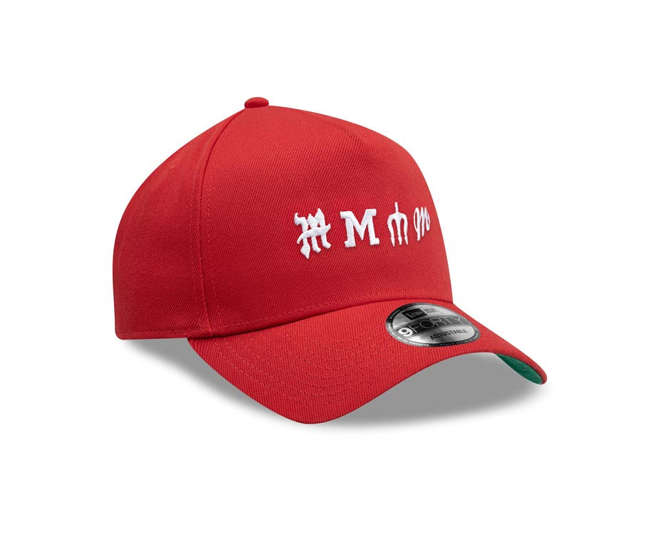 Diablos Rojos del Mexico New Era 9FORTY 940 Adjustable A-Frame Cap Hat Red Crown/Visor White Multi Logo Green UV