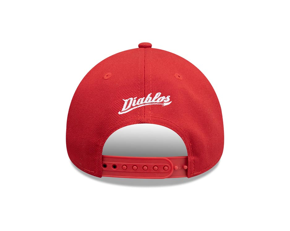 Diablos Rojos del Mexico New Era 9FORTY 940 Adjustable A-Frame Cap Hat Red Crown/Visor White Multi Logo Green UV