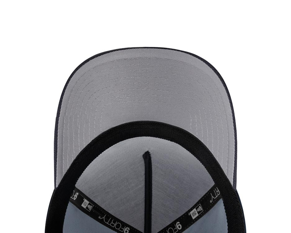 Sultanes de Monterrey New Era 9FORTY 940 Adjustable A-Frame Cap Hat Navy Blue Crown/Visor White Multi Logo Gray UV