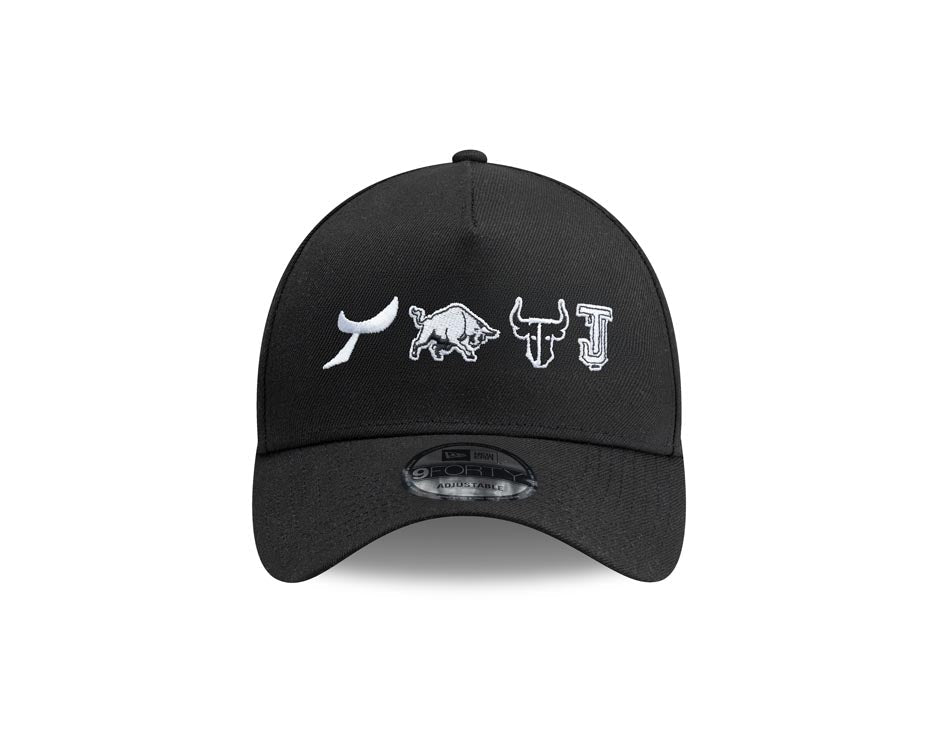 Tijuana Toros New Era LMB 9FORTY 940 Adjustable A-Frame Cap Hat Black Crown/Visor White Multi Logo Green UV