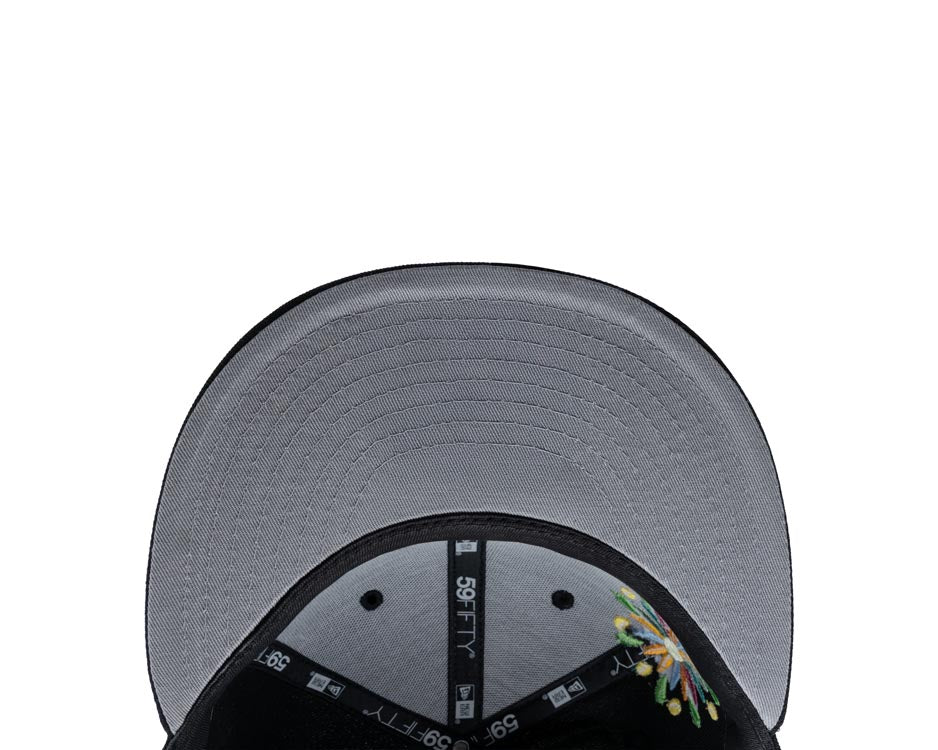 Mexico New Era 59FIFTY 5950 Fitted Cap Hat Black Crown/Visor White/Blue/Green Logo Gray UV (Latin Embroidery)