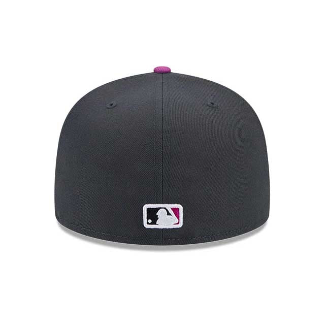 New York Mets New Era MLB 59FIFTY 5950 Fitted Cap Hat Dark Gray Crown/Visor Black/White Logo (2024 City Connect)