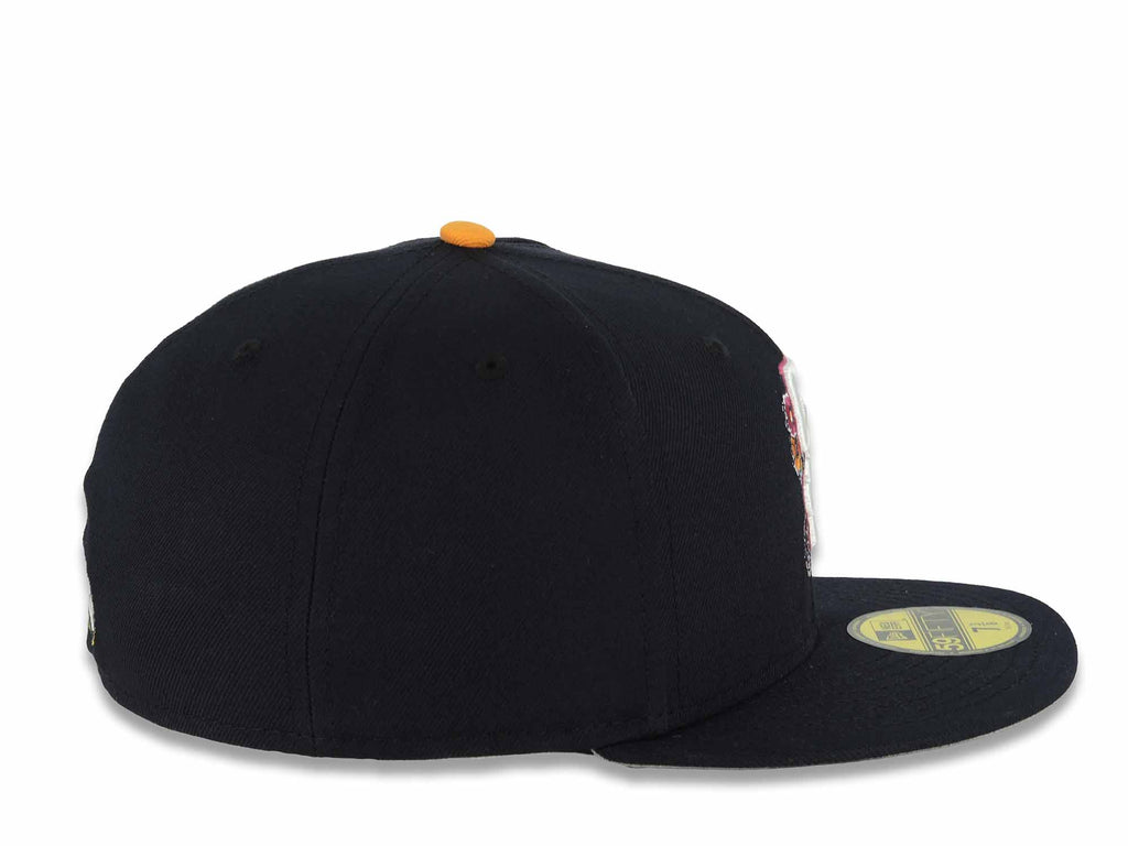 San Diego Padres New Era MLB 59FIFTY 5950 Fitted Cap Hat Navy Crown/Visor Chrome White City Connect 2026 Front Logo Wordmark Back Logo Gray UV