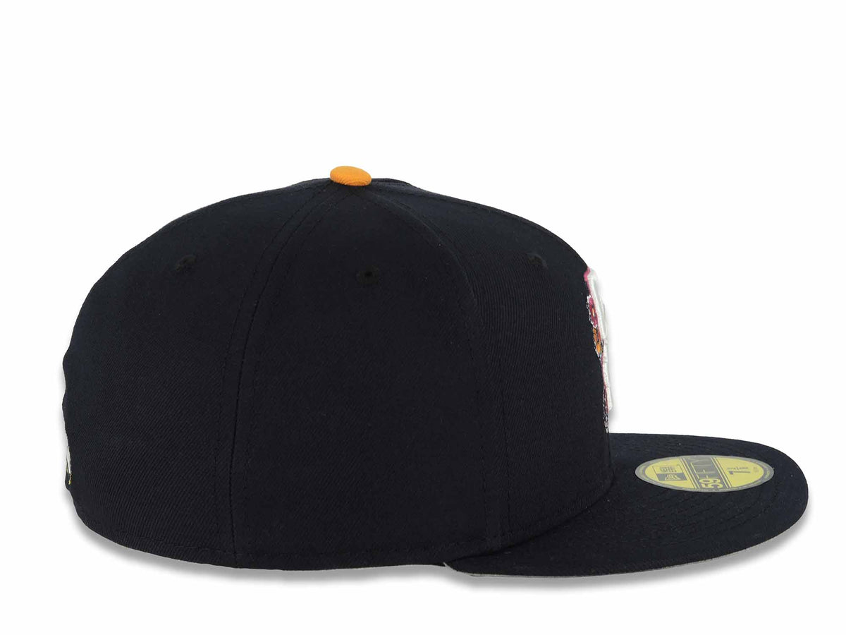 San Diego Padres New Era MLB 59FIFTY 5950 Fitted Cap Hat Navy Crown/Visor Chrome White City Connect 2026 Front Logo Wordmark Back Logo Gray UV