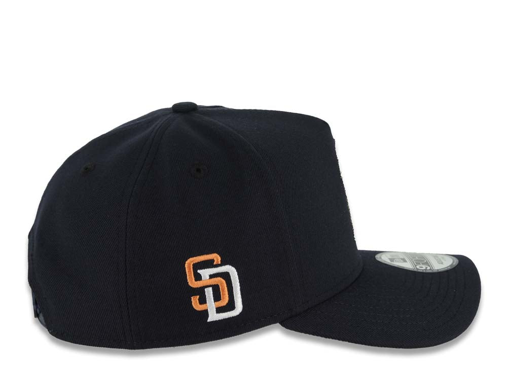 San Diego Padres New Era MLB 9FORTY 940 Adjustable A-Frame Cap Hat Navy Blue Crown/Visor With La Catrina City Connect Logo SD logo Side Patch Gray UV