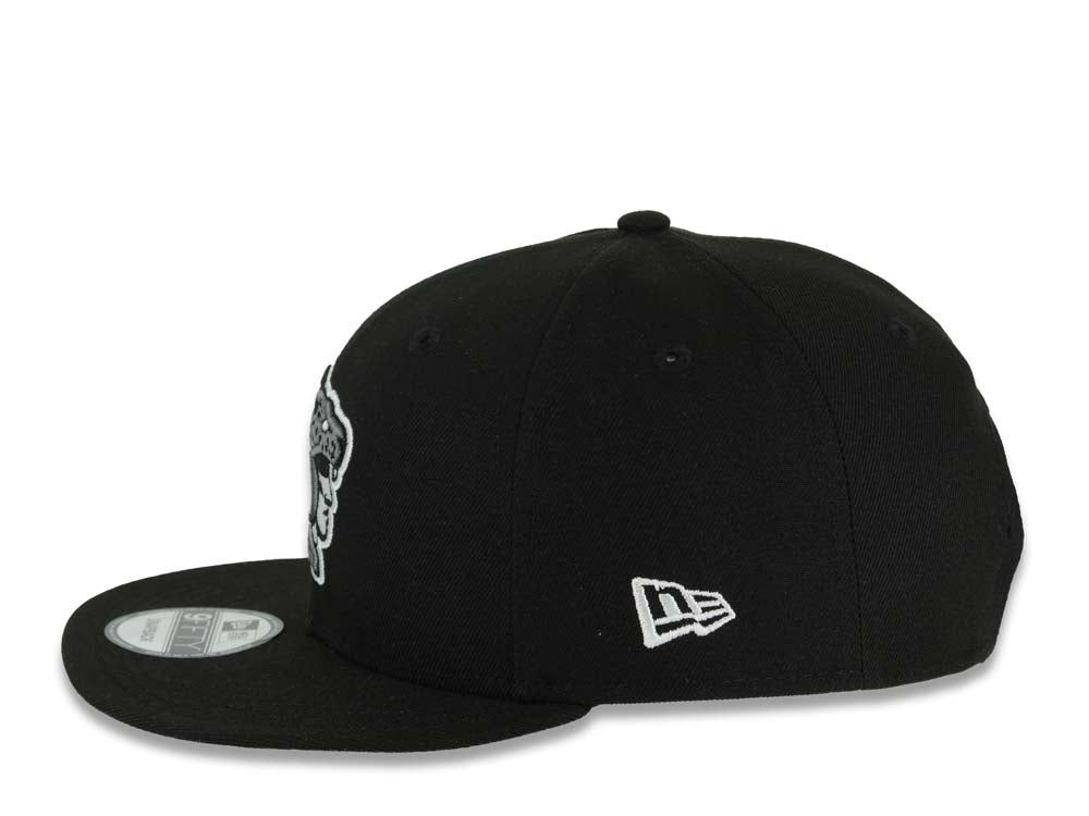 San Diego Padres New Era MLB 9FIFTY 950 Snapback Cap Hat Black Crown/Visor Black/Gray Logo 2026 MLB World Tour Mexico City Series Side Patch Gray UV