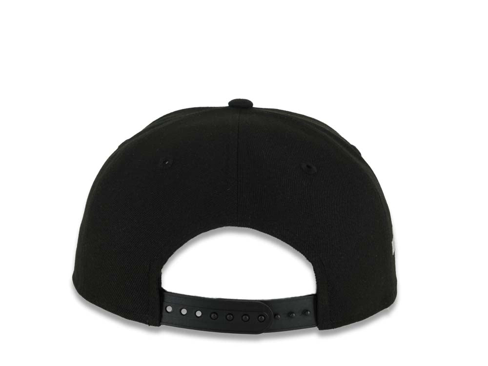 San Diego Padres New Era MLB 9FIFTY 950 Snapback Cap Hat Black Crown/Visor Black/Gray Logo 2026 MLB World Tour Mexico City Series Side Patch Gray UV
